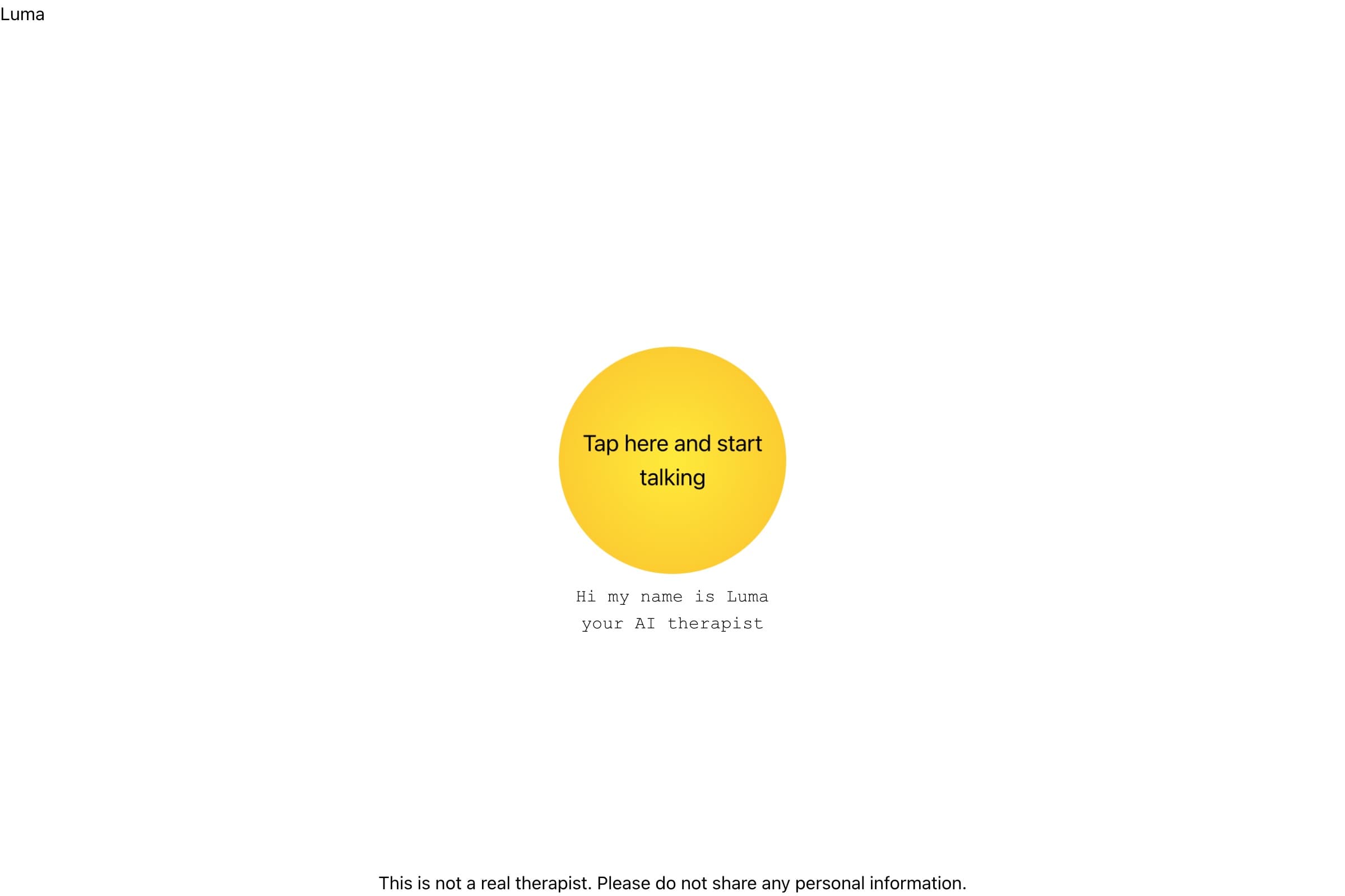 Luma: tap here and start talking