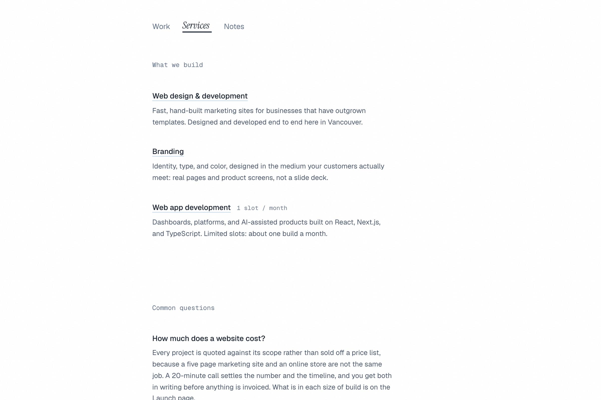 Orvia services: web design, branding, and web app development