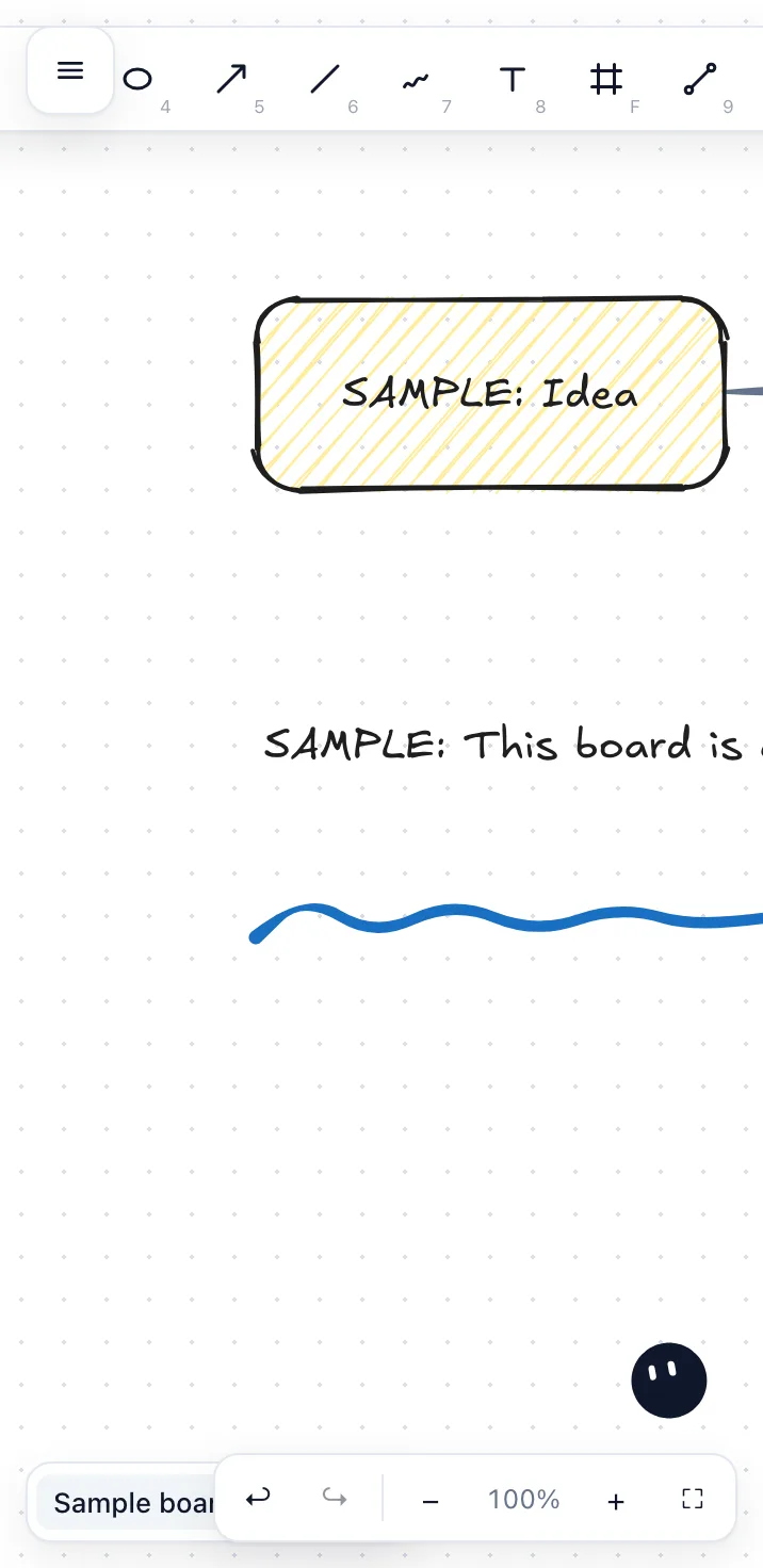 Squigl on a phone, sample board loaded